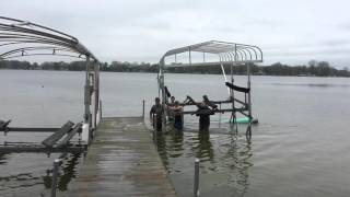 Putting in the boat Lifts [upl. by Atisusej]