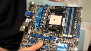 ASUS F1A75M Pro AMD A75 Socket FM1 Crossfire Motherboard Unboxing amp First Look Linus Tech Tips [upl. by Aienahs341]