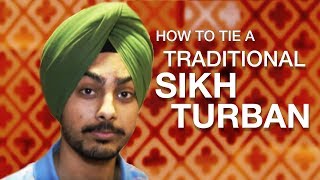 How to tie a traditional Sikh turban [upl. by Jeddy982]