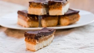 How to make Millionaires Shortbread Caramel and Chocolate Shortbread [upl. by Ardnuas595]