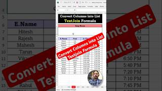 Convert Columns into List Using Textjoin  Convert Columns into List  Textjoin Formula in Excel [upl. by Kenti]