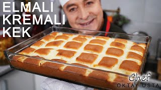 ELMALI KREMALI KEK ❗ Nasıl Yapılır  l Oktay Usta [upl. by Stavros]