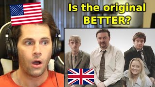 American Reacts to The Office UK Version [upl. by Sucramraj]