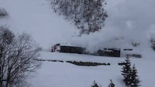 Dampfschneeschleuder R 12 ex Rhätische Bahn auf der Dampfbahn Furka Bergstrecke mit HG 34 4 [upl. by Rosenbaum]