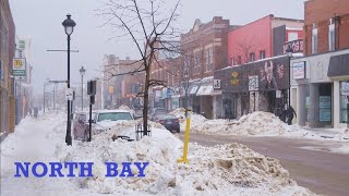 NORTH BAY Ontario Canada TRAVEL Blizzard Winter Snow Storm in North Bay [upl. by Charla]