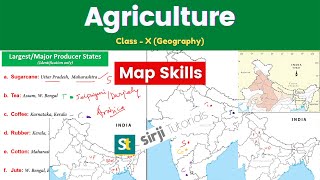 Map Work  Agriculture  Class 10 Geography  CBSE Term 1 Exam Class 10  Maps by Ajeet Sir [upl. by Yral]