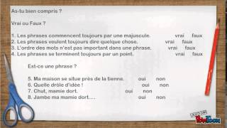 Leçon grammaire  La Phrase  CE2 [upl. by Ahsan458]