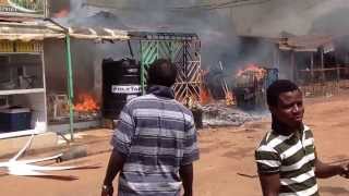 Fire destroy shops at Adenta barrier [upl. by Niram124]