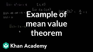 Mean value theorem example polynomial  Existence theorems  AP Calculus AB  Khan Academy [upl. by Cynthla]