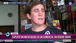 Explotó un matafuegos en un comercio [upl. by Wilek]