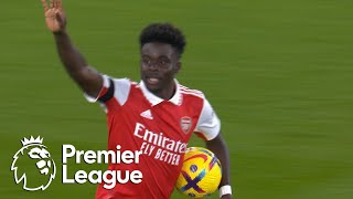 Bukayo Saka grabs Arsenal equalizer against West Ham United  Premier League  NBC Sports [upl. by Zeculon]