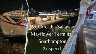 Sailaway from Mayflower Terminal Southampton Onboard PampO Arcadia Dec 2023 [upl. by Essyle]