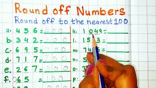 Round off। Round off nearest 100। Rounding off Numbers। How to round off। Round off Rules Examples [upl. by Shue]