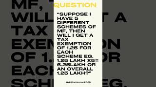 Will investing in 5 MF schemes give you a ₹625 lakh tax exemptionPersonal Growth Finance shorts [upl. by Enotna]