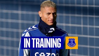 SQUAD PREPARES FOR SPURS TEST  EVERTON IN TRAINING [upl. by Burhans]