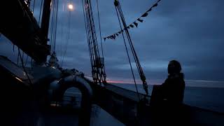 Capstan Shanty Ye Banished Privateers cover on board a tall ship at night [upl. by Eeima183]