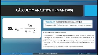 Saber si una sucesión converge y sin determinar el límite Sucesiones monótonas y acotadas [upl. by Hendrika793]