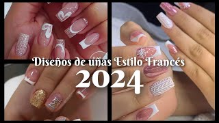 UÑAS FRANCÉS 2024 uñas uñasfrances tendenciaenuñas nailsfrensh diseñosdeuñas uñasacrilico2024 [upl. by Arikehs]