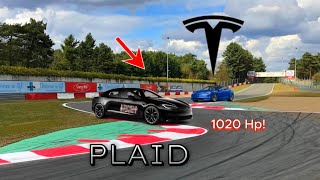 What a Tesla PLAID Feels Like On Track INSANITY [upl. by Adnahsed373]