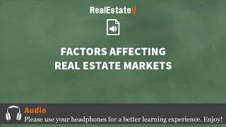 13 Factors Affecting Real Estate Markets  Georgia Real Estate License  RealEstateUtv [upl. by Adnoek408]