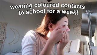 wearing coloured contacts to school for a week [upl. by Borlase768]