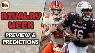 CFB RIVALRY WEEK Preview amp Predictions  Clemson v Carolina Texas AampM v Texas Bama v Auburn amp MORE [upl. by Yrag]