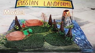 Landform Model  Project Work for kids  Russian Landforms  Volcano Model  Landforms Project Work [upl. by Loretta]