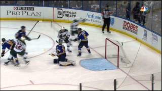 Marco Scandella broken stick slapper goal 21 Minnesota Wild vs St Louis Blues April 18 2015 NHL [upl. by Doretta]