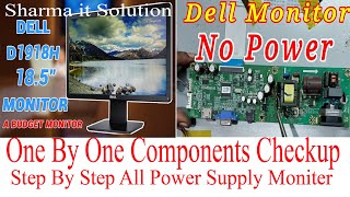 Dell 19 Monitor Model  D1918Ho NO Power on Problem Dell All Modell Step by step Checkup Components [upl. by Ylsew]