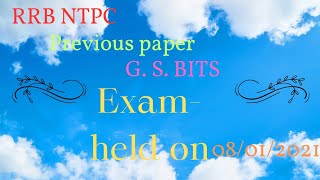 RRB NTPC PREVIOUS QUESTION PAPER G S1srinukondeti [upl. by Amethyst188]