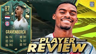 87 WINTER WILDCARD GRAVENBERCH PLAYER REVIEW  FIFA 23 ULTIMATE TEAM [upl. by Sosthina]