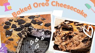 EASY BAKED OREO CHEESECAKE  Mommy Jelly Vlogs [upl. by Aiz]