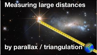 Using parallax  triangulation to measure large distances in astronomy from fizzicsorg [upl. by Aliac]