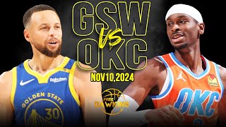 Golden State Warriors vs OKC Thunder Full Game Highlights  Nov 10 2024  FreeDawkins [upl. by Haukom]