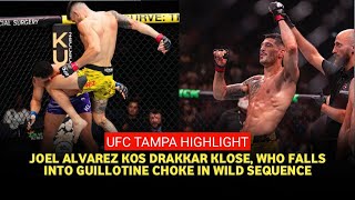 UFC Tampa Results Joel Alvarez lands flying knee knockout that puts Drakkar Klose out on his feet [upl. by Lav]