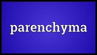 Parenchyma Meaning [upl. by Sunderland]