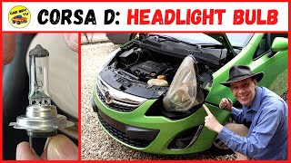 Vauxhall Corsa D How To Replace Headlight Bulb Opel Corsa D [upl. by Weinshienk]