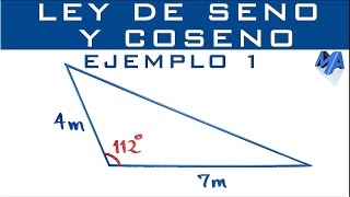 Ley de Seno y Coseno  Ejemplo 1  Solucionar el triángulo [upl. by Asirrak]