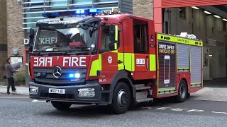 MOBILISEMOBILISE London Fire Brigade Dockheads Reserve Pump Ladder Turnout [upl. by Halette]