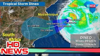 Cyclone Dineo South Africa  Descending Tropical Cyclone Dineo to hit Mozambique first then SA [upl. by Arhaz809]