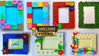 7 Easy and quick Photo frame Making ideas  Beautiful handmade Photo frames for Wall [upl. by Bellew]