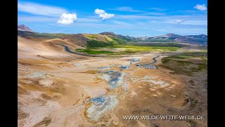 Thermal Area Namaskard of Iceland  Islands Thermalgebiet Namaskard [upl. by Goddart391]