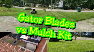 John Deere Mulch Kit vs Gator Blades  Z540R [upl. by Nyltyak125]