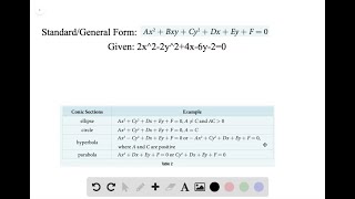 For the following exercises determine which conic section is represented based on the given equati… [upl. by Anileme]