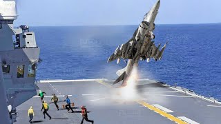 AV8B Harrier II Showing the Insane Jump on Aircraft Carrier [upl. by Refotsirhc]