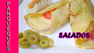 RECETA de PANQUEQUES SALADOS  Muy fácil [upl. by Rossuck]