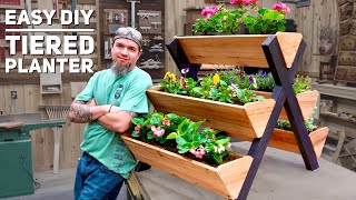 DIY Tiered 5 box planter Low Cost High Profit  Make Money Woodworking [upl. by Ecnarrot798]