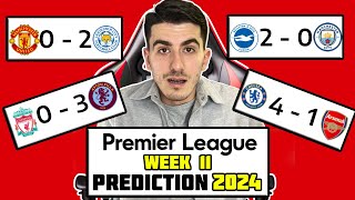 PREMIER LEAGUE GAMEWEEK 11 SCORE PREDICTION 2024  CHELSEA VS ARSENAL 11 GOALS AND HIGHLIGHTS [upl. by Kraus]