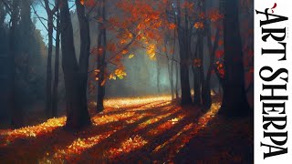 Autumn Forest Path with Dappled Light 🌺🌸🌼 Acrylic painting Tutorial Step by Step AcrylicTutorial [upl. by Ahcorb48]