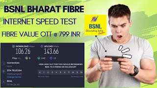 BSNL Bharat Fiber Internet Speed Test  Plan 799 [upl. by Tuckie]